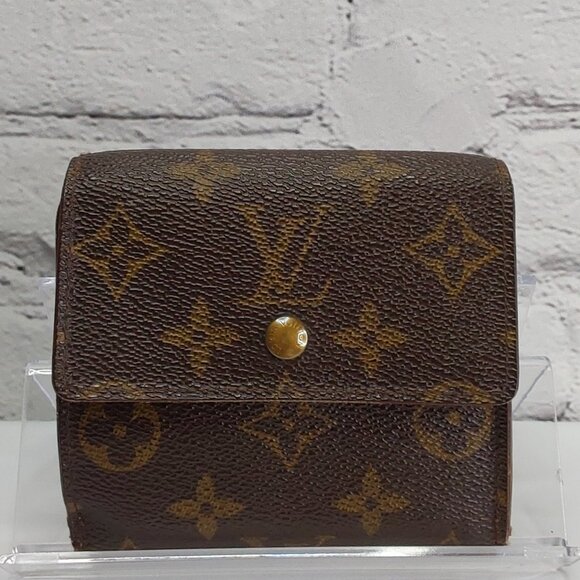 LOUIS VUITTON 'ELISE' MONOGRAM COMPACT WALLET SNAP-COIN POCKET - Picture 2 of 16